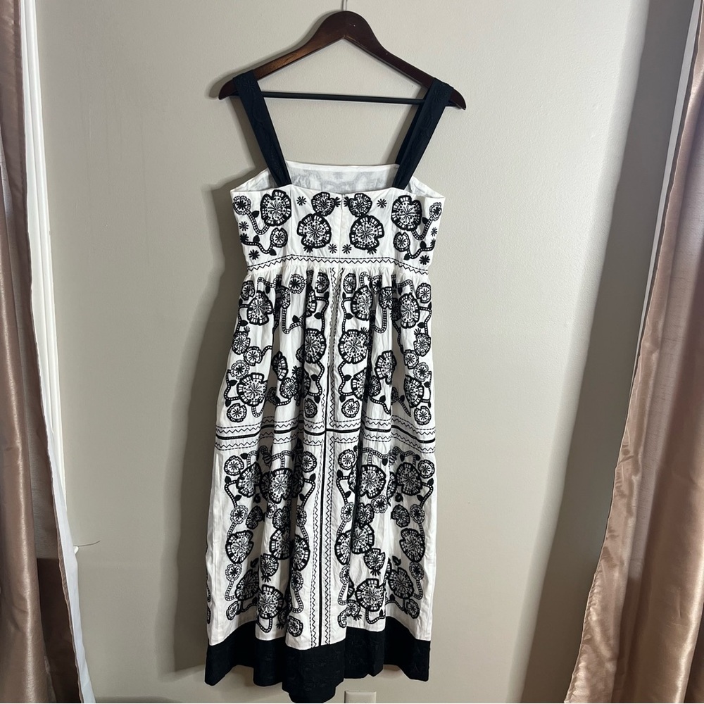 Johnny Was Size XS Mel Embroidered Mini Dress Black White A-line J16 - Picture 9 of 10